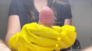 Yellow Latex Household Glove HJ huge cum