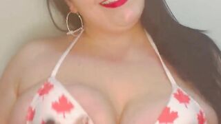 Curvy Canadian BBW Slut Loves to Shake her Massive 42 DDD NATURAL TITS For Camera