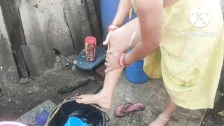 Anita yadav bathing before oil massage