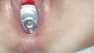 Lexie Pussy Stretching and Birthing Coke Can