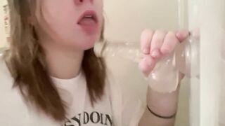 DOE EYED TEEN PRACTICES BLOWJOB SKILLS