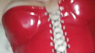 Sexydixie27 sex in red latex dress