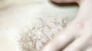 A medley of rinsing my pussy and drying my pussy before applying beard oil and playing with my pubes plus some fingering