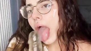 Cutie in onesie sucks 6INCH DILDO ADORABLE FULL VIDEO ONLY FANS