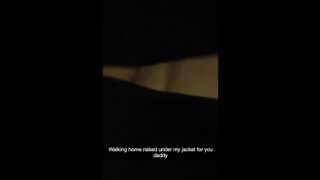 Sexy OF Girl Walks Home Naked Under Jacket