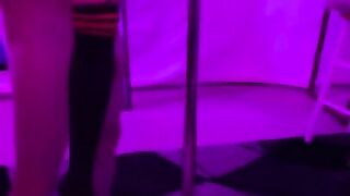 PussyJett sucks dildo on mirror horny after clubbing Funny pov PoleDance. Asian Part 3