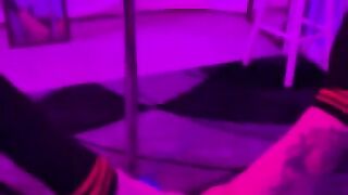 PussyJett sucks dildo on mirror horny after clubbing Funny pov PoleDance. Asian Part 3