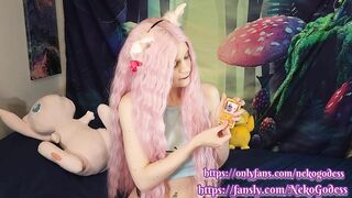 Cute girl opening pokemon cards and flashing her big tits - NekoGodess (full video on fansly)