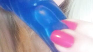 Trying to make my plastic cock cum