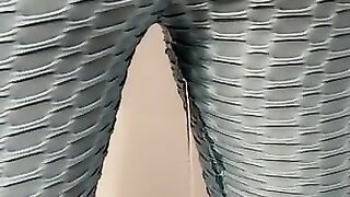 Slut in tik tok leggings can't hold her piss