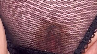 Masturbation in see through panties