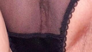 Masturbation in see through panties