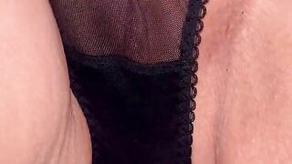 Masturbation in see through panties