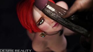 The Witcher Triss jugando con una enorme polla negra - Hentai Sin Censura (Hot MILF, Creampie) by Desire Reality