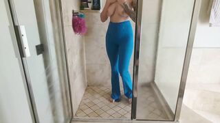 Showering In My Lulu Leggings After Doing Hot Yoga - Wetlook Leggings