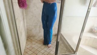 Showering In My Lulu Leggings After Doing Hot Yoga - Wetlook Leggings