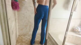 Showering In My Lulu Leggings After Doing Hot Yoga - Wetlook Leggings