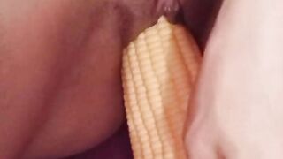 Corn sex toy enters My wet and hot vagina