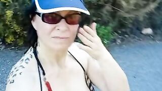 Danger!! Milf sneaking around Government Private Property bouncing tits!! part 5