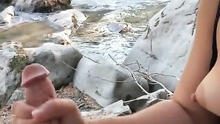 Outdoor Fun By The River With Sexy Brunet, Best Cum Views???? Is This Handjob Paradise? 4K