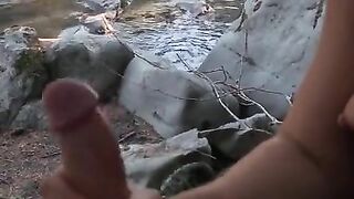 Outdoor Fun By The River With Sexy Brunet, Best Cum Views???? Is This Handjob Paradise? 4K