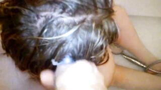 Cumshot on hair