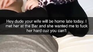 Cheating wife fucks Guy after Bar on Snapchat Cuckold