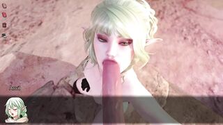 Oral Creampie on Green Eyed Elf - Goblin Layer