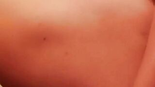 Chubby busty masturbates in the bathroom before taking a shower and ends up squirting