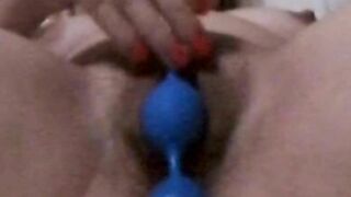 Greek swinger milf wife plays with hitachi dildo klinger balls and gets fucked creamy pussy ellinida