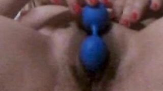 Greek swinger milf wife plays with hitachi dildo klinger balls and gets fucked creamy pussy ellinida