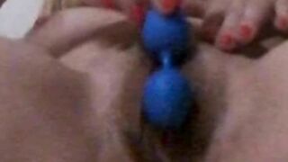 Greek swinger milf wife plays with hitachi dildo klinger balls and gets fucked creamy pussy ellinida