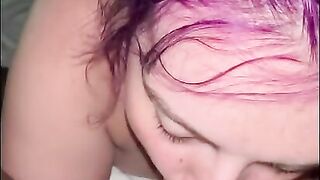 Sloppy Head from a Purple Haired MILF