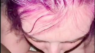 Sloppy Head from a Purple Haired MILF