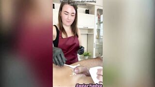 Compilation Of Clients' Unexpected Ejaculations During Waxing At Mistress SugarNadya, pt.2