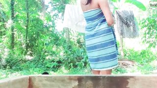 18+ Collage girl outdoor bath fun 2023