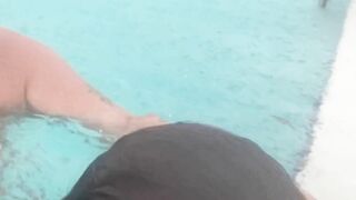 Having sex in a public pool during the hurricane live action