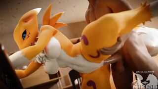 Renamon Getting Pounded Doggystyle Animation with Creampie (angle 2)