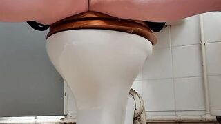 Pissing on the floor of a public toilet made me feel naughty so i finger myself too