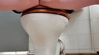 Pissing on the floor of a public toilet made me feel naughty so i finger myself too