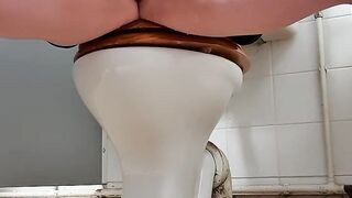 Pissing on the floor of a public toilet made me feel naughty so i finger myself too