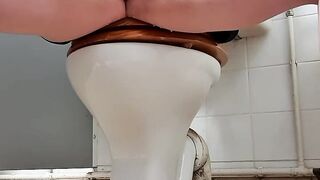 Pissing on the floor of a public toilet made me feel naughty so i finger myself too