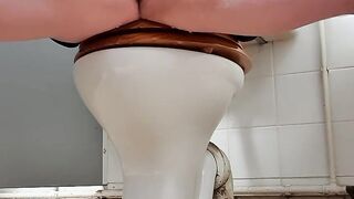 Pissing on the floor of a public toilet made me feel naughty so i finger myself too