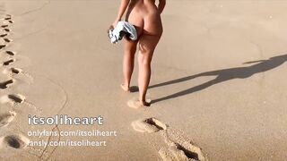 NUDE BEACH - walking naked on a public beach