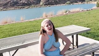 Hot Mom Shows Boobs In Public | Sexy Wife Puss Tits Out At Park