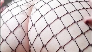 Teasing and wearing fishnets