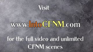 CFNM Brit ladies jerk cock in femdom 3way till cumshot