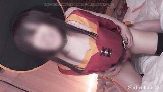 KonoSuba Megumin Cosplaying: Aroused NTR Ecchi hentai video.