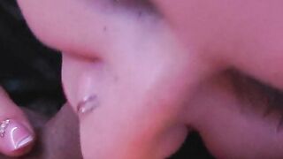 Milf sucks a dick close up