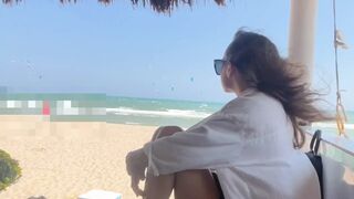 Me- Teen Girl From the Beach Makes a Food Fetish Right on Dick and Sucks with Moans, Blowjob POV